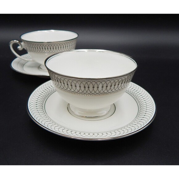 Tirschenreuth Bavaria The Elgin Teacup And Saucer Germany Silver Set of 2 - Picture 7 of 15
